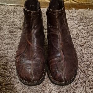 Womens Clarks Brown Leather Ankle Boots